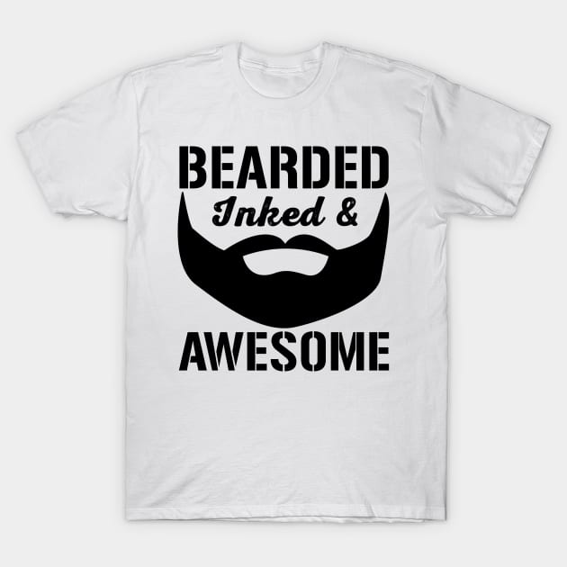 Bearded Inked And Awesome T-Shirt by shopbudgets